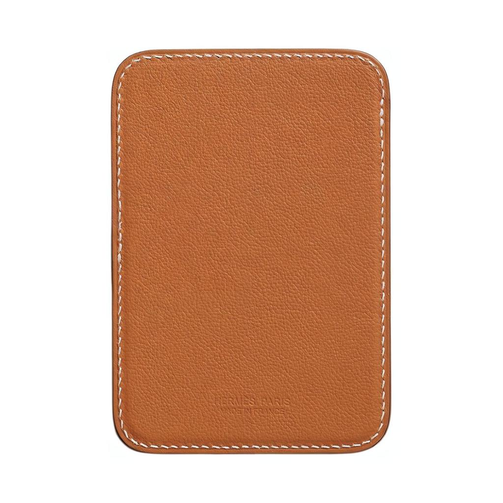Hermes Magsafe Morse Magnetisch Schnell Leder Kartenhalter Unisex Kartenhalter Gold H000273137