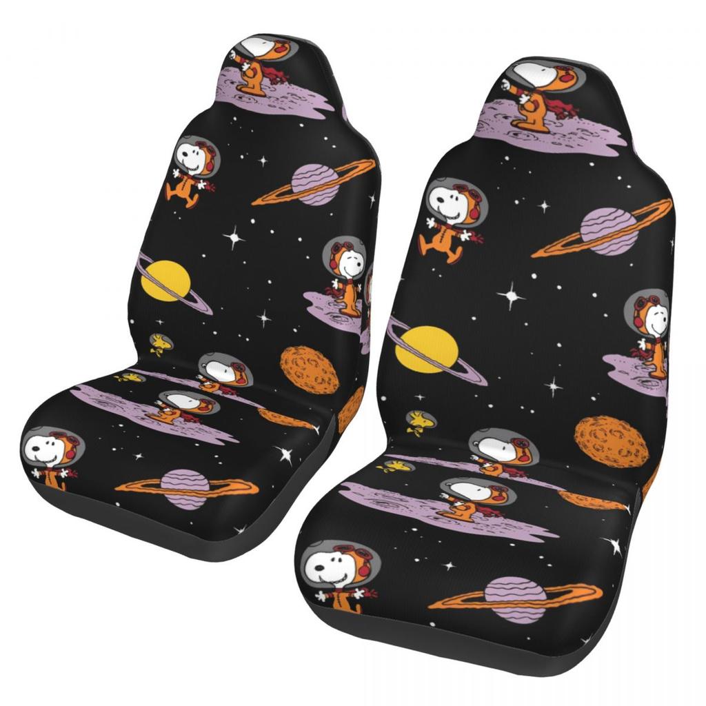 Snoopy's Leuke Honden Autostoelhoezen Voorstoelen 2 Stuks Auto Interieur Bescherming Universele Pasvorm Voor Vrachtwagens Bestelwagens Suv's Sedans