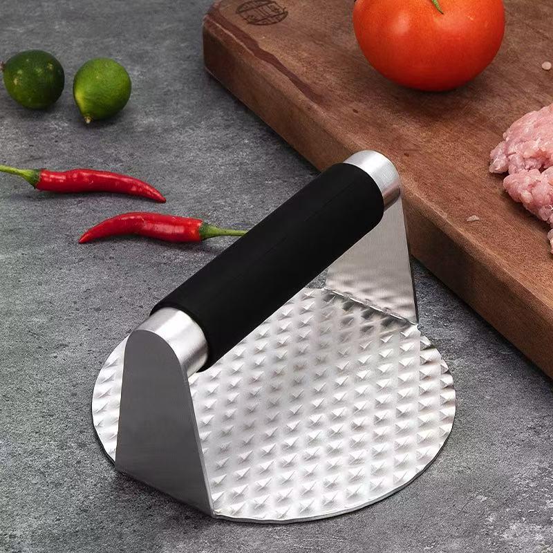 Stainless Steel Meat Patty Presser - Manual Hamburger Press & Scaled Kitchen Tool
