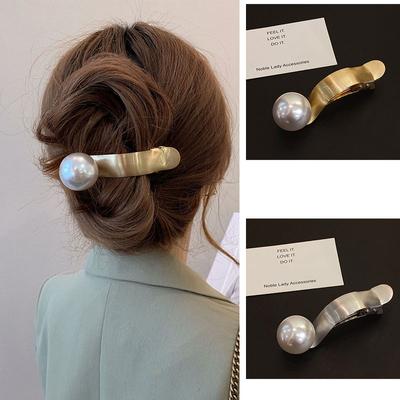 Fashion Simualtion Pearl Metal Hair Clip Duckbill Grip Clip Hairpin Hair Styling Tools Women Girls Hair Accessories Barrette