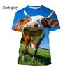 T-shirt Animale Mucca Stampa 3D Per Uomo Donna Divertente Retro Pattern T-Shirts Estive Larghe Streetwear Top Girocollo Magliette Maniche Corte