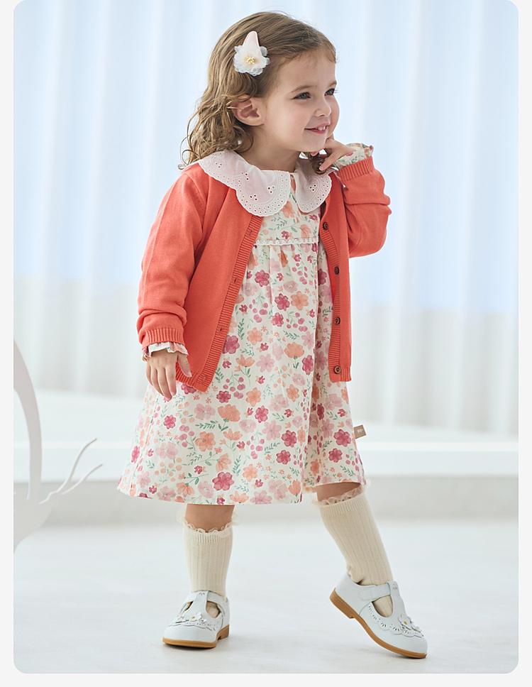 David Bella Children's Dress Spring Dress Girls' Sweet Printed Floral Skirt