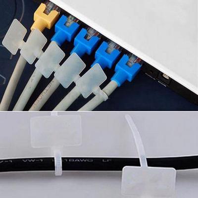 100x Nylon Self-Locking Label Zip Tie Network Cable Marker Cord Wire Strap