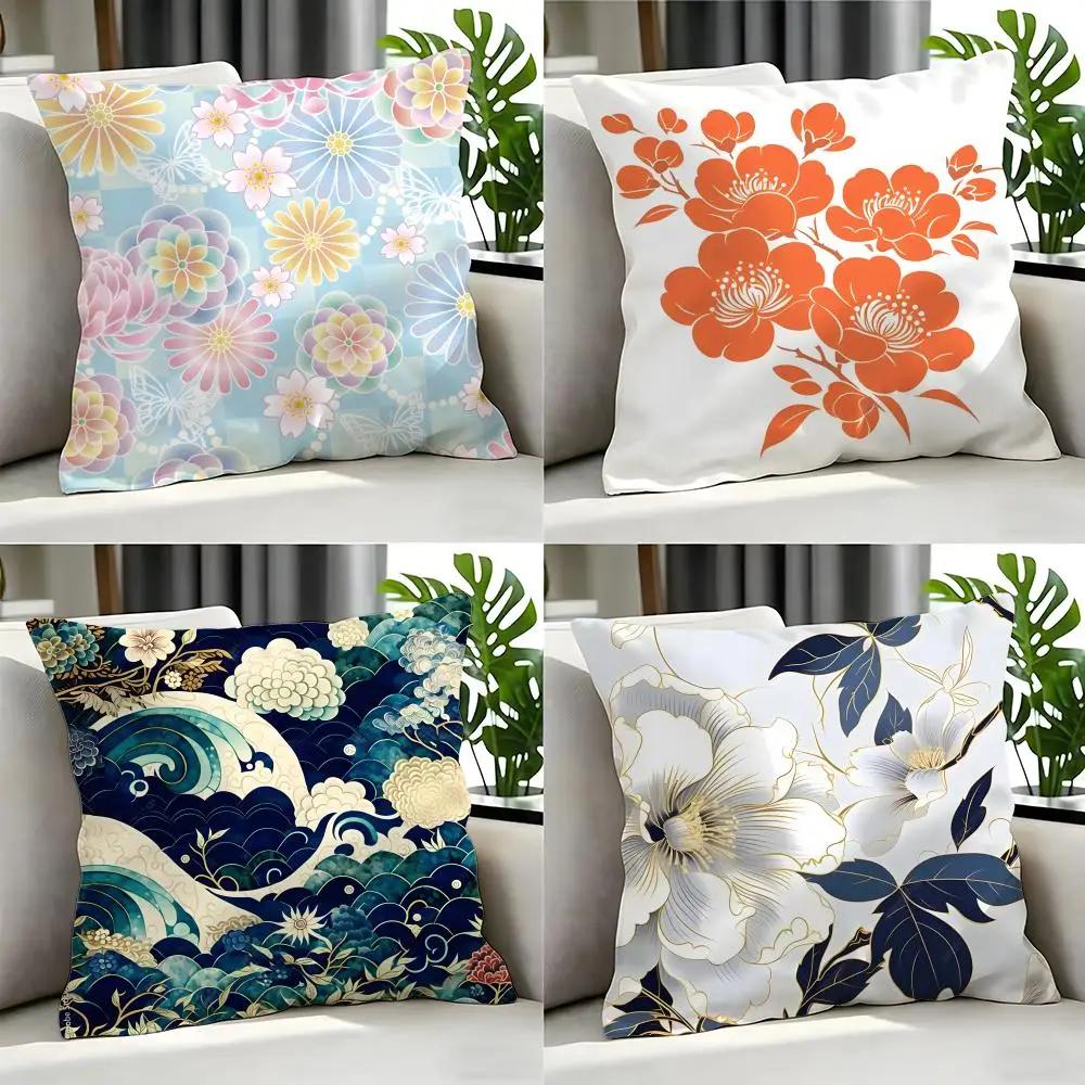 Art CChinese Traditional Floraled Cushion Cover Cushion Cover Set Pcs x x x Pillowcase Decorative Sofa Home Decor