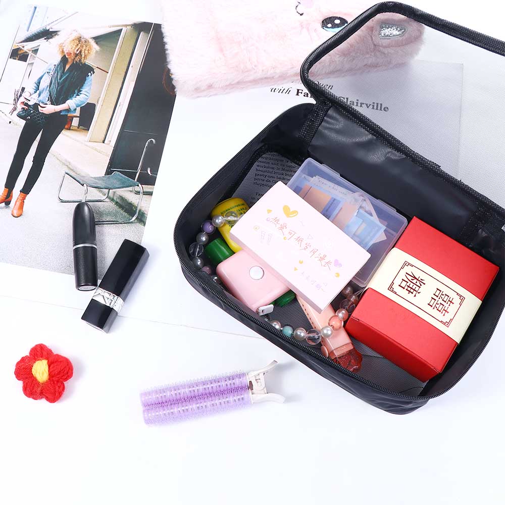 Nylon Toiletry Bag Female Travel Wash Pouch Bath Storage Makeup Case Storage Bag Mesh Cosmetic Bag