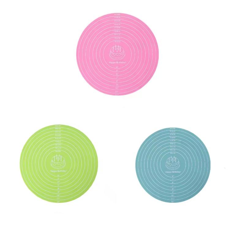 1/3Pcs Food-grade Silicone 30cm Circular Pad Kneading Mat Placemat Kitchen Baking High Temperature Resistant Non-Slip Dough Mat