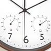 Fujiboeki Wall Clock Width 25.5 X Depth 4.3 X Height 25.5 Cm Brown Miel 28199 Small with Temperature and Hygrometer