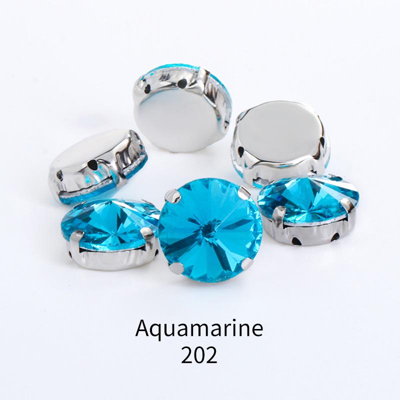 Kulaté korálky 18mm knoflíky, skleněný kámen se stříbrnými drápy, našívací kamínky, krystaly, štrasové diamanty pro vyšívání oděvů