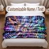 Music General Theme Soft Blanket Personalized Custom Name Text Print Warm Blanket Home Sofa Bedroom Decor