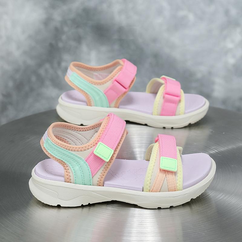 Boys And Girls Open Toe Sport Sandals Children's Adjustable Strap Non Slip Outdoor Beach Water Shoes Big Kid Sizes 28-37 Summer Casual Sandals