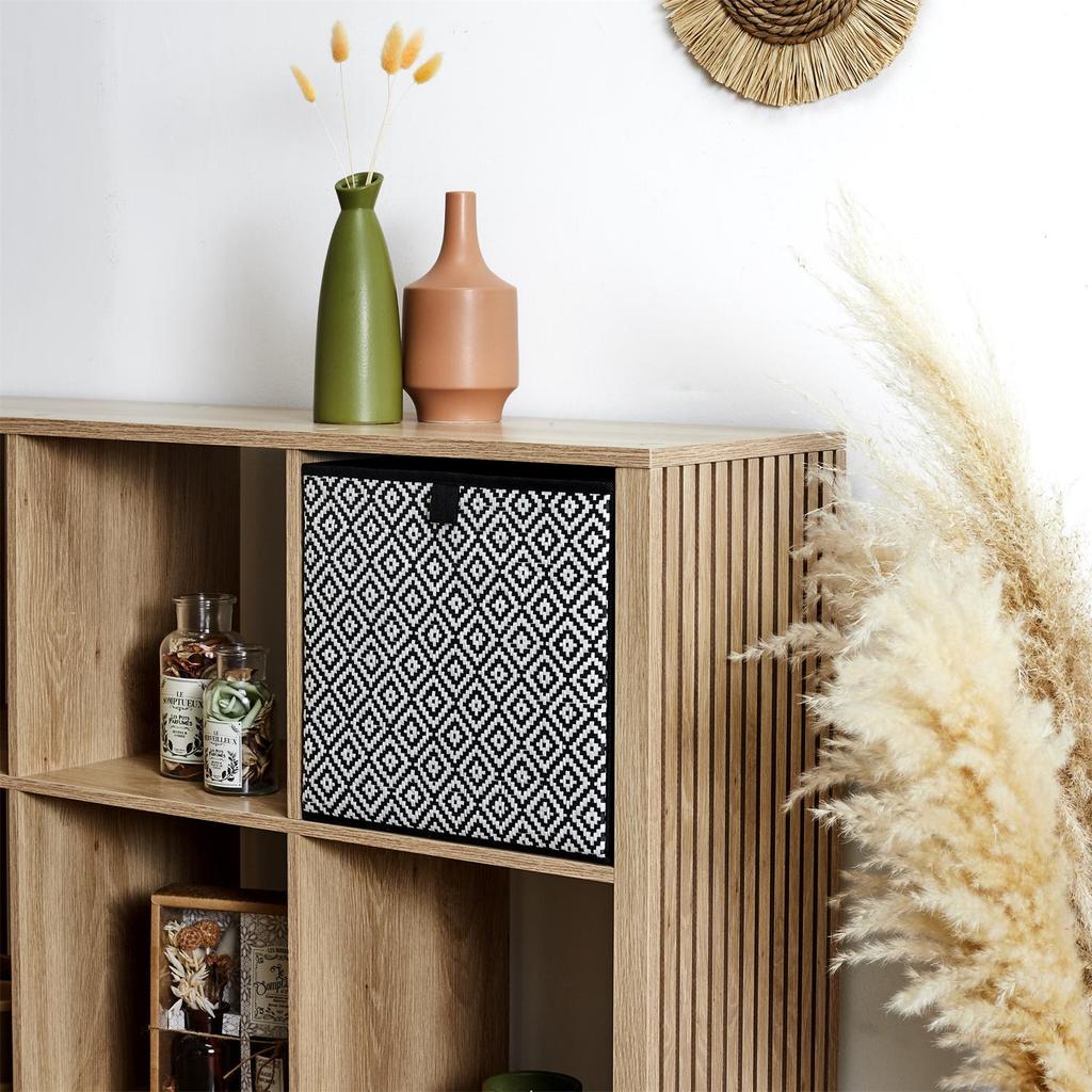 Braid Shelf Box 30X30Cm Foldable Black And White