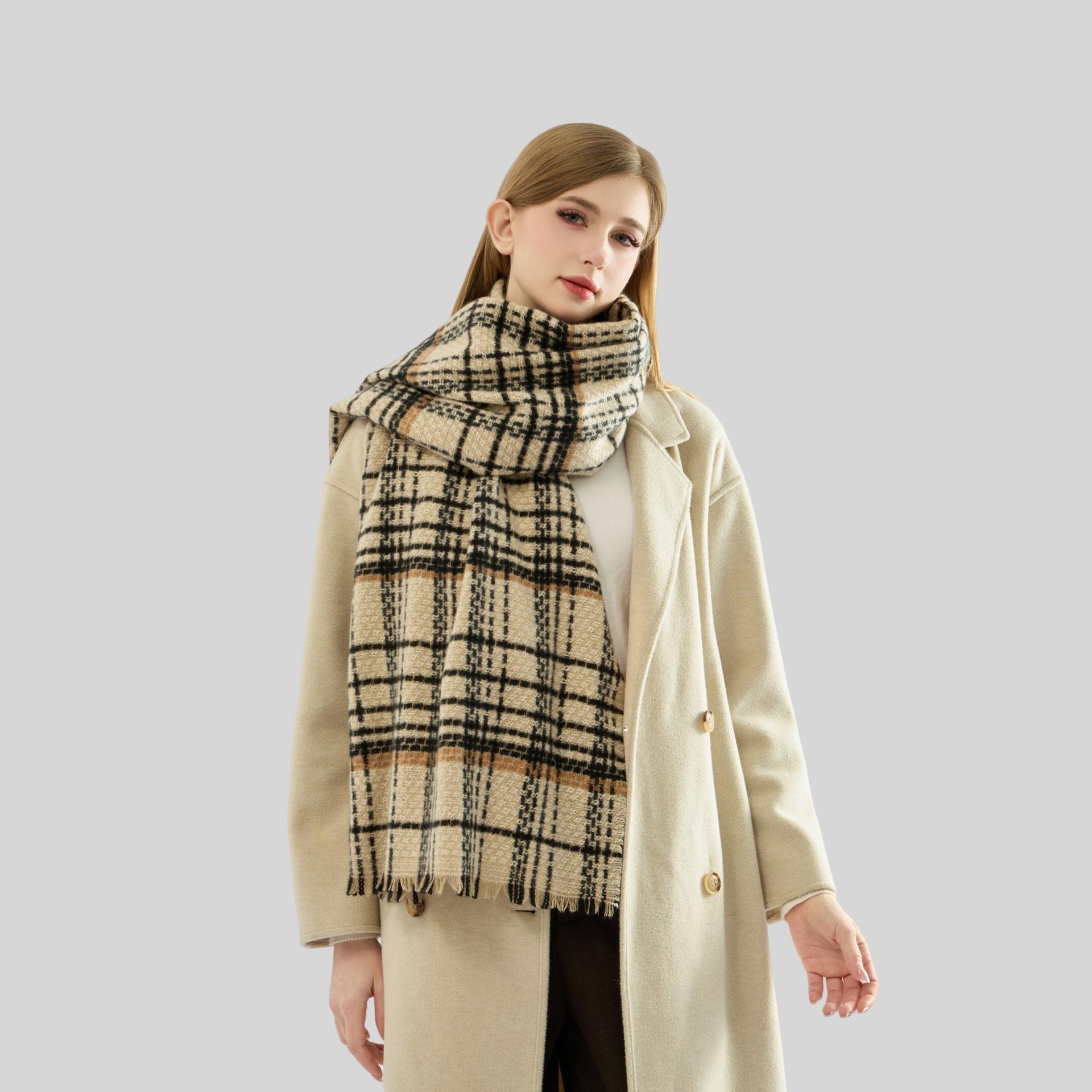 

Christmas New 2025 Golden Silk Red Plaid Scarf Autumn and Winter Atmosphere Premium Warm Shawl Scarf 60*200 260g