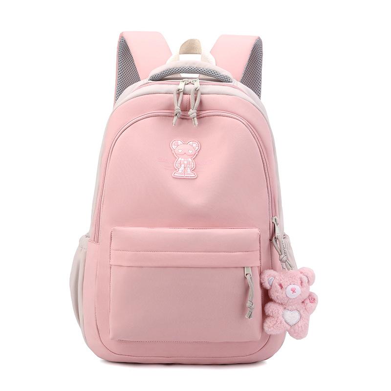 

Школьная сумка для учащихся младших классов средней школы, большой вместительный компьютерный рюкзак для учениц старших классов, дорожный рюкзак розовый
