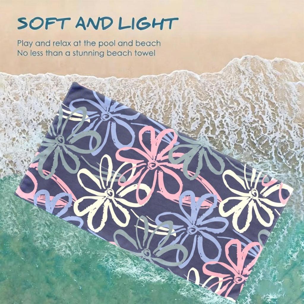 Vintage Floral Oversized Beach Towel Patterned Sunscreen And Windproof Suitable For Swimming Pool Camping Travel Blanket