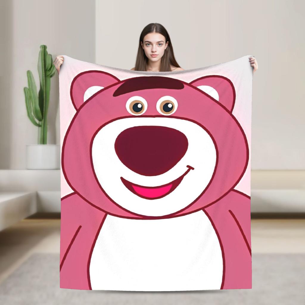 Lotso Cartoon Blanket Soft Warm Aesthetic Plush Bedding Throws For Bedroom Picnic Flannel Bedspread Bed Cover