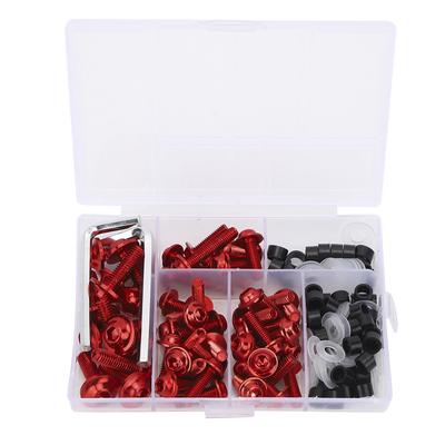 158PcsSet Universal Fairing Bolts Gasket Wrench Kit Motorcycle AccessoryRed