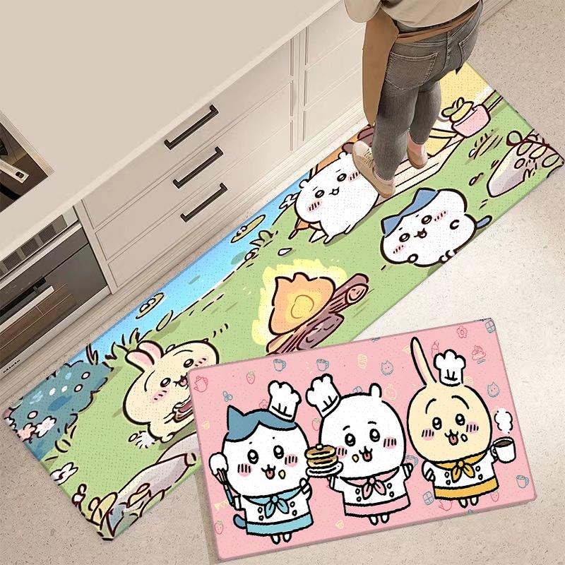 Entrance Front Door Doormat Anime Chiikawas Non-slip Kitchen Rug Living Room Rugs Balcony Bathroom Foot Mat Floor Mats Carpet