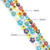 1 Strand Colorful Thousand Flower Lampwork Beads Flat Plum Blossom Loose Beads DIY Handmade Crafts Bracelet Jewelry Accessories