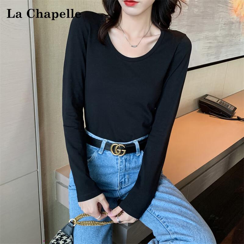 La Chapelle Women s Pure Cotton Long Sleeve Round Neck T-shirt S
