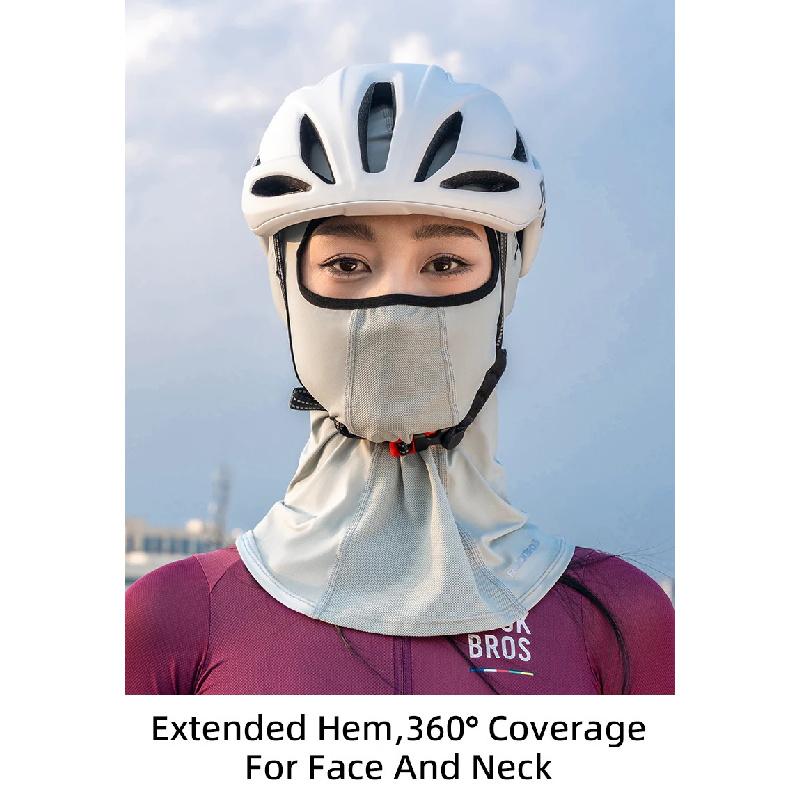 ROCKBROS Summer Cycling Face Mask Lightweight Breathable Cool Ice Silk Scarf With Glasses Holes Sunscreen Mask Cycling Headgear