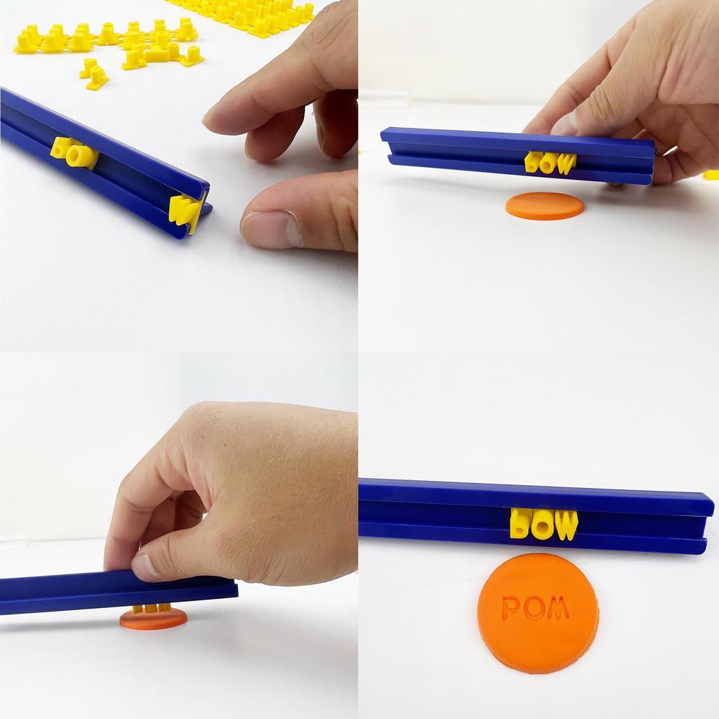 Polymer Clay Letter Stamps for Decorating Pottery, Play-Doh, or Cookies