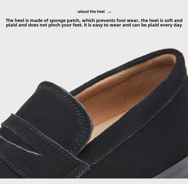 Men's Japanese-Style Suede Loafers: Summer Slip-On, Business Formal, Frosted Leather