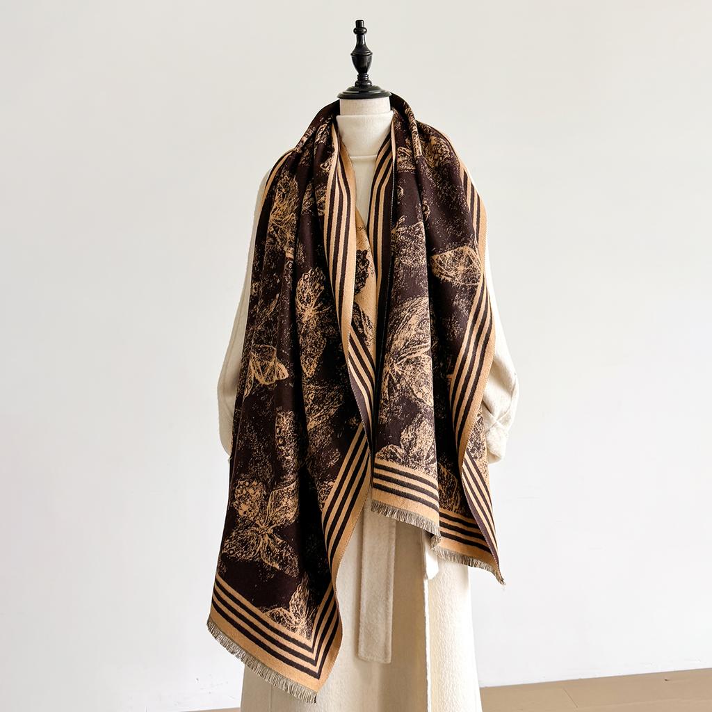 Luxury Cashmere Plaid Scarf Winter Women Pashmina Shawls Warm Blanket Wraps Female Foulard Bandana Thick Scarves Hijab