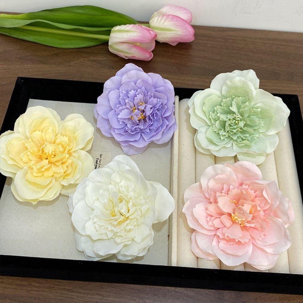 Artificial Flower Hair Clips 9cm Hair Accessories Korean Peony Flower Heads  Party Supplies