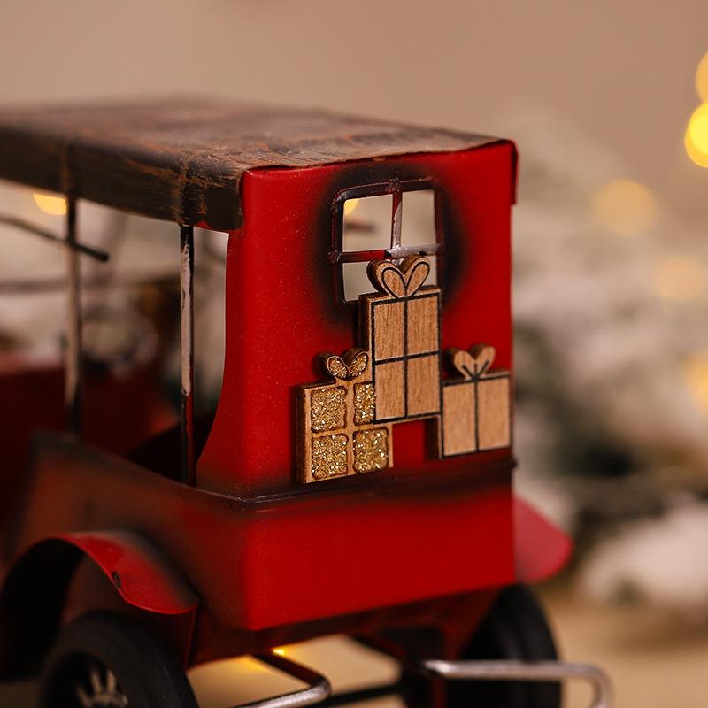 12pcs Christmas Decorations DIY Wood Craft Santa Elk Car Xmas Gift Christmas Tree Pendant New Year Home Decor