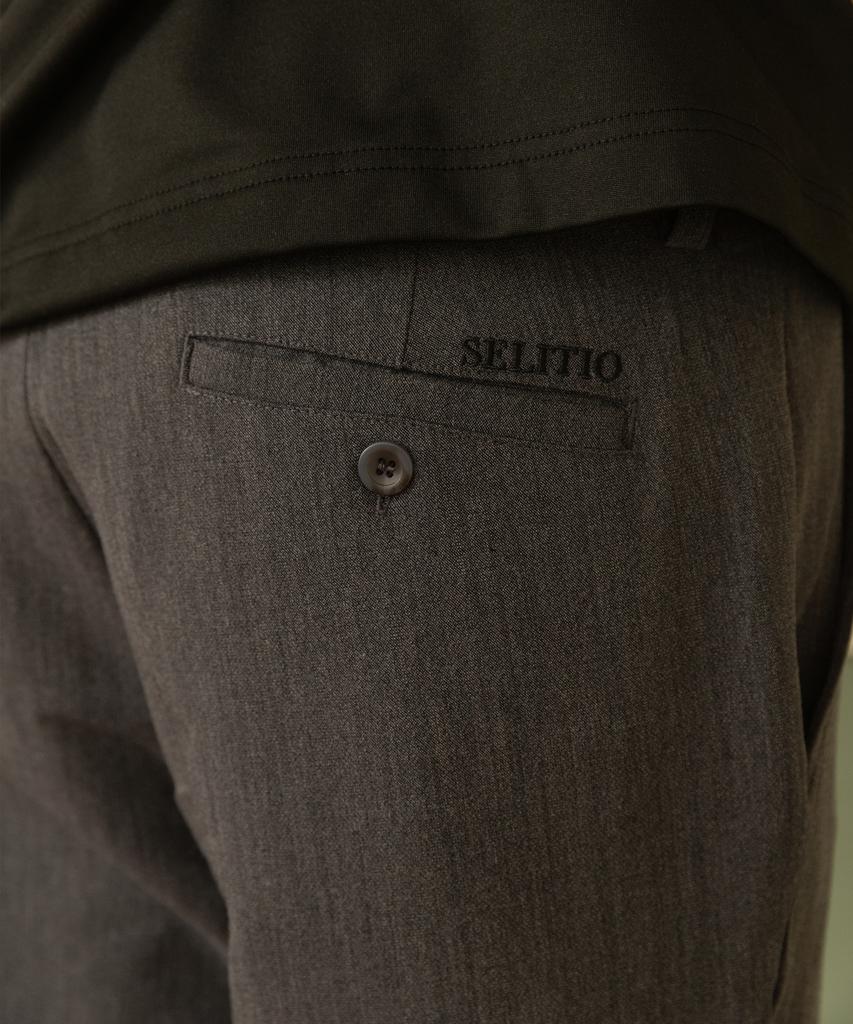 SELITIO Men'S Classic Straight Fit Pants Grey