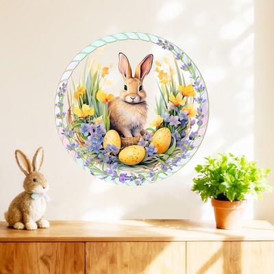 Osterhasen-Ostereier-Aufkleber für Blumenwanddekorationen, geeignet für Schlafzimmer- und Wohnzimmerwände