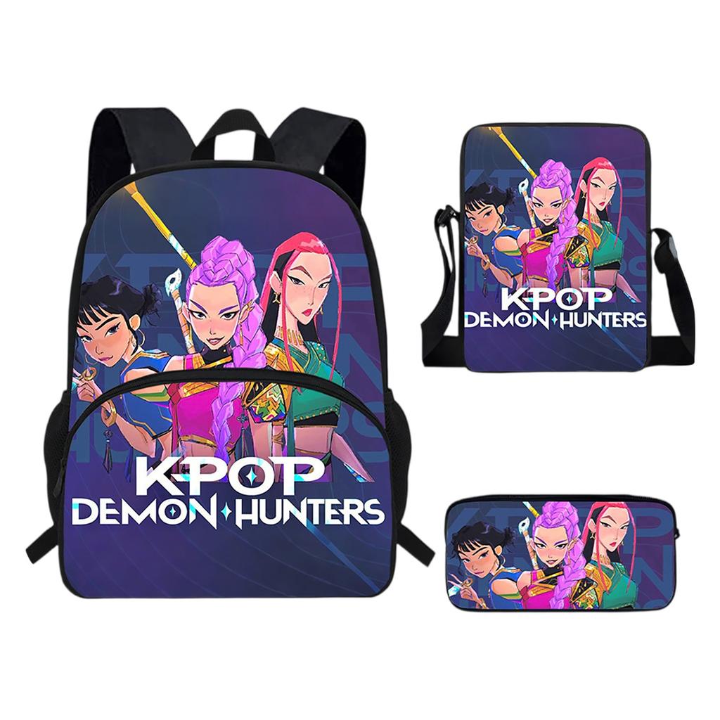 Girls Backpack Primary School Student Backpack Printed Children's Bag Shoulder Bag Pencil Case Three-piece Set
