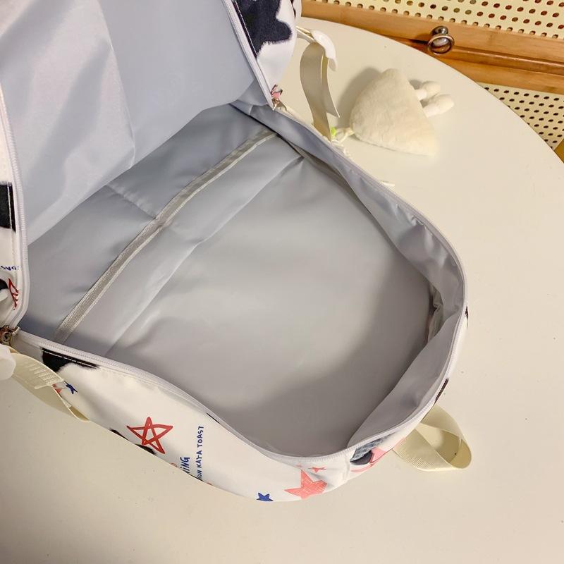 Backpack Middle and high school student schoolbag Large capacity personalized girl heart print travel Outdoor leisure backpack