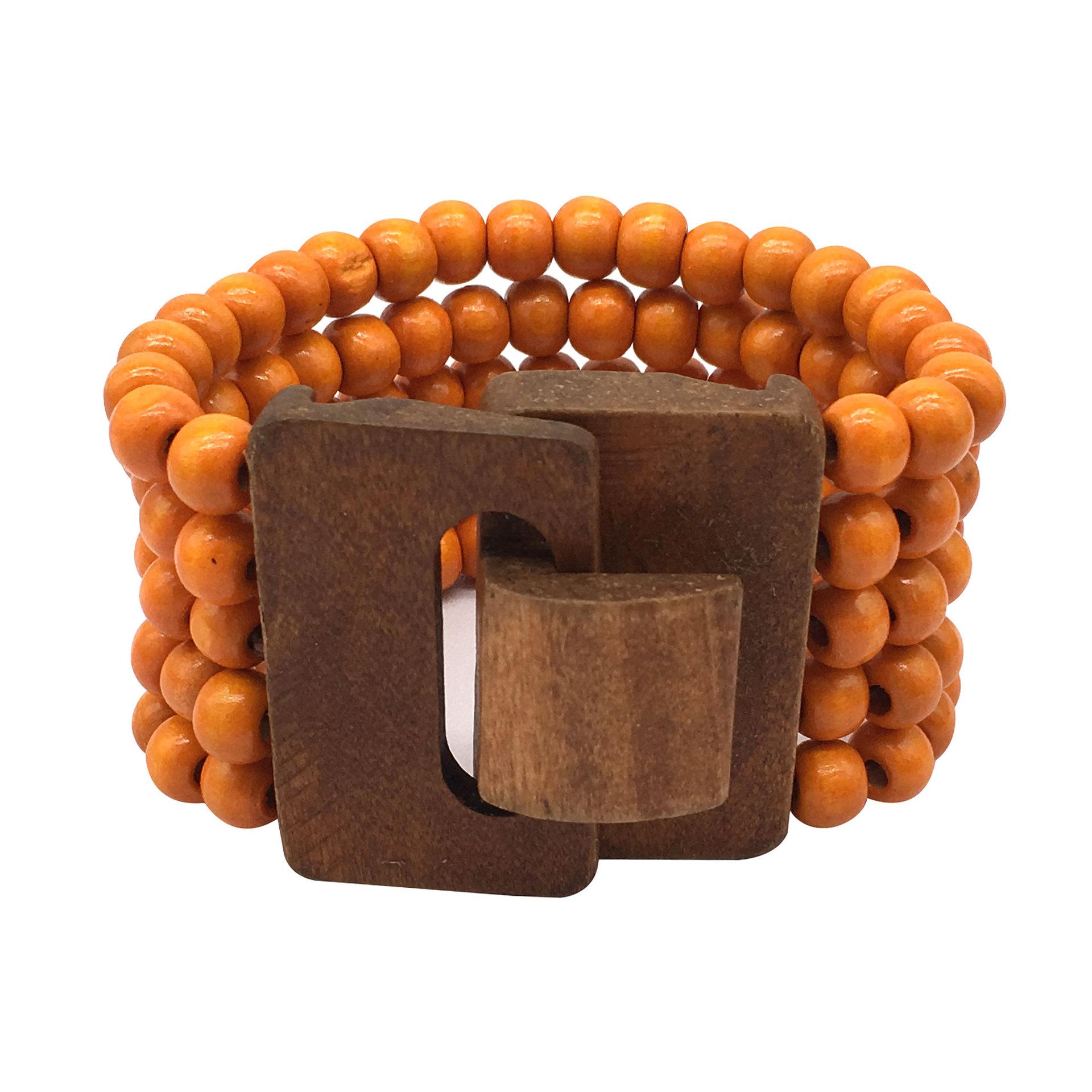 

Красочный браслет из деревянных бусин, женский браслет ручной работы на эластичной резинке, браслет-манжета, этнические деревянные украшения