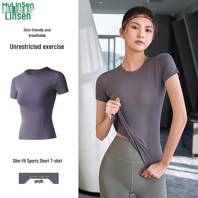 MULINSEN Women s Short Sleeve Yoga & Fitness Top L