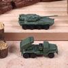 4Pcs/Set 1/144 Soviet Bm21 Hail Rocket Launcher Italy Centaur B1 Tank 4D Steel Ball Military Model Sliding Toy