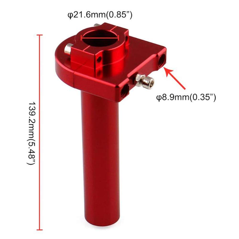 HANSWD Motorcycle CNC Aluminum 22mm Throttle Grip High Performance Twist Throttle Grip Cable Scooter Bike Pedal (Red)
