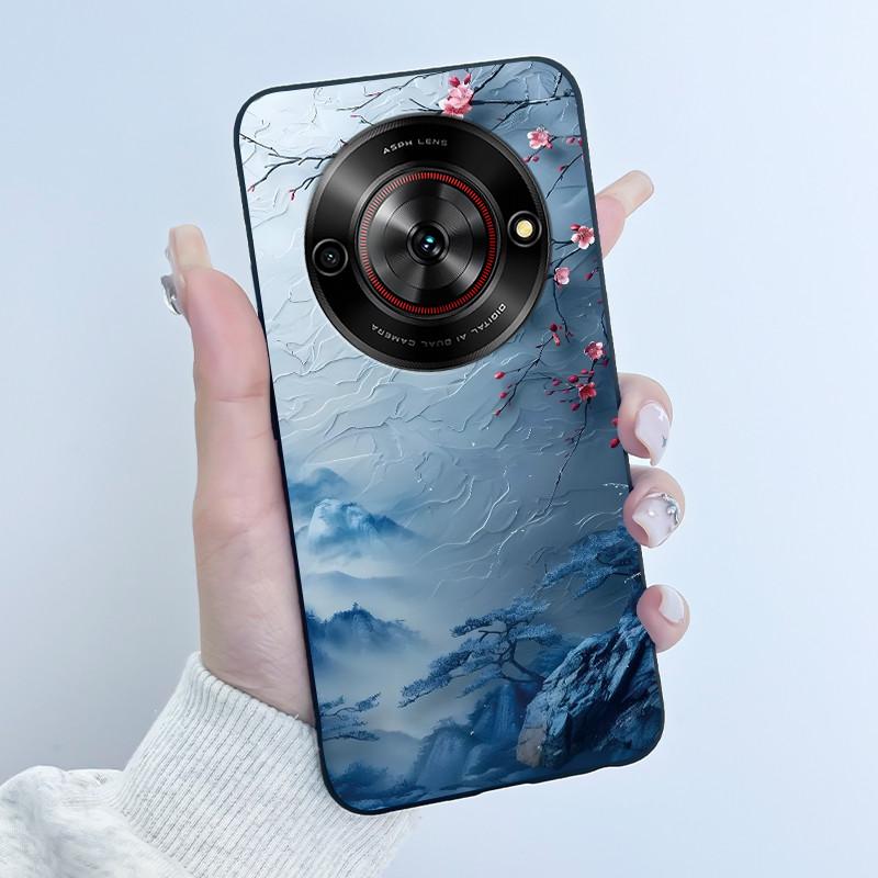 Cute Cartoon Case For ZTE Blade A75 5G/Nubia Focus 5G/Nubia Calf 5G Printing Shell Protective Cover Soft Silicone Black Casing