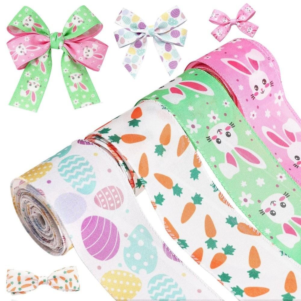 Vibrant Colors Easter Printed Ribbons Cartoon Gift Packaging Ribbon  Easter Baskets