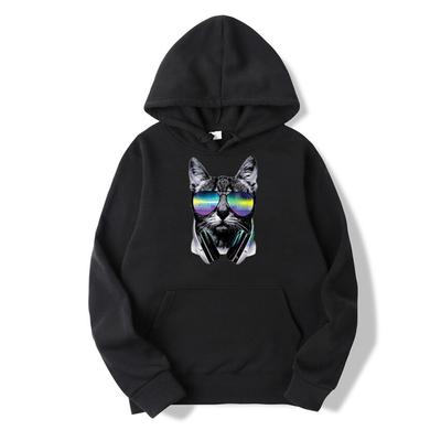 Tideway Cat Print Nuovo maglione con cappuccio da uomo primavera a maniche lunghe stile pigro