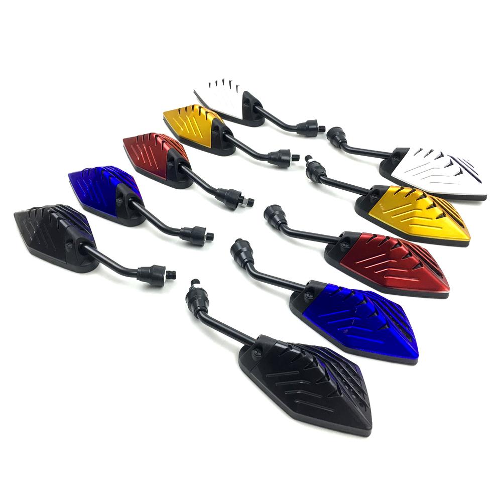 1 Pair Universal 10mm Motorcycle Rearview Mirrors Motorcycle Handlebar Rearview Mirror For Honda Suzuki Yamaha Scooter