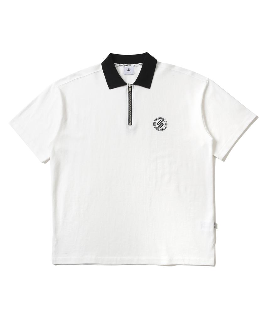Sseochi410 Pique Zipper Collared Shirt Ivory