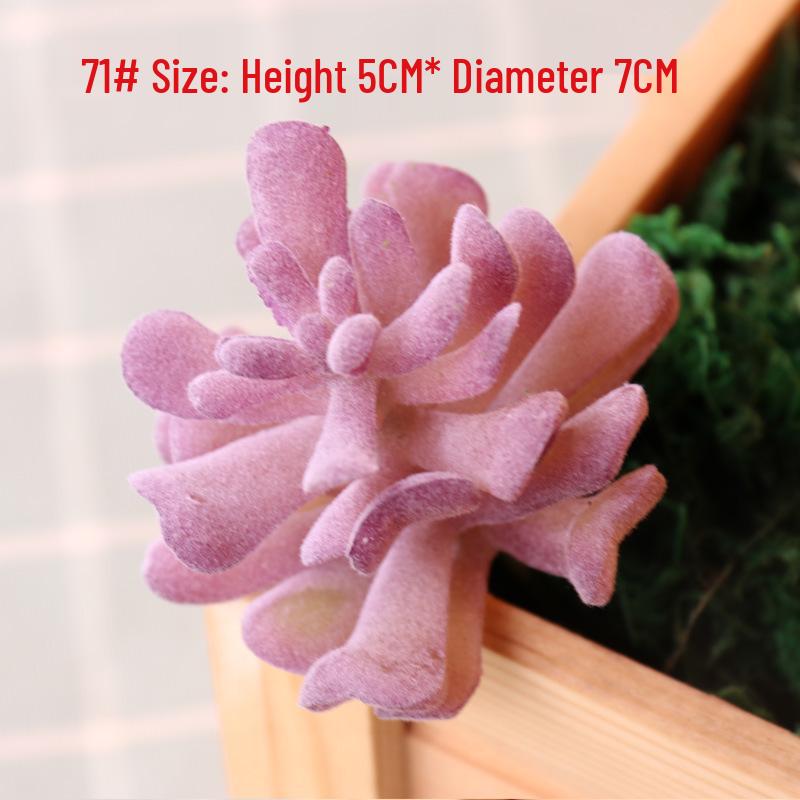 Realistic Flocked Succulents: Small Artificial Green Plant Wall Decor for Interiors