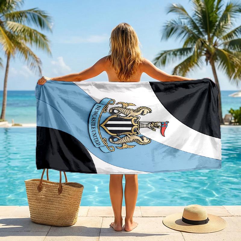Asciugamano da Spiaggia Calcio Newcastle United Morbido Microfibra Asciugamano Estivo Asciugatura Rapida Assorbente per Spiaggia Piscina Viaggio
