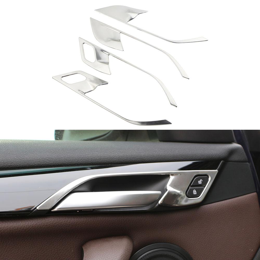 For BMW X1 F48 2016 2017 2018 2019 2020 2026 Inner Door Handle Frmae Cover 4Pcs Decoration Sticker Interior Trim Accessories