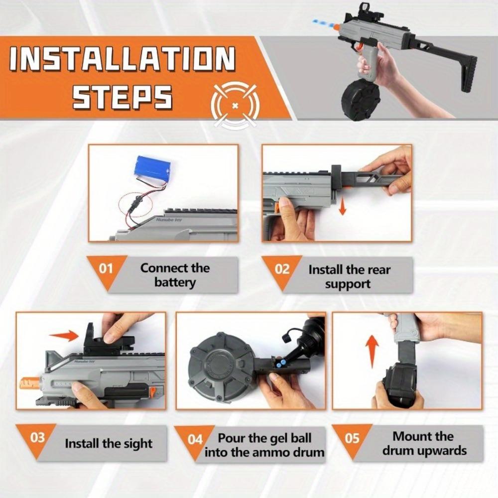 Pistol cu ​​gel de jucărie Pistol pentru copii cu pistol cu ​​glonț moale potrivit pentru 14 băieți și fete și adulți Joc în aer liber Jucărie cu pistol fals echipat cu baterie