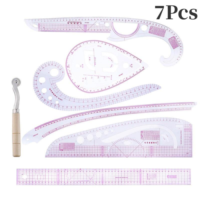 

9 шт., швейная французская кривая линейка, мера, шитье, шаблон для рисования, набор инструментов для рукоделия, аксессуары для швейных машин 7Pcs