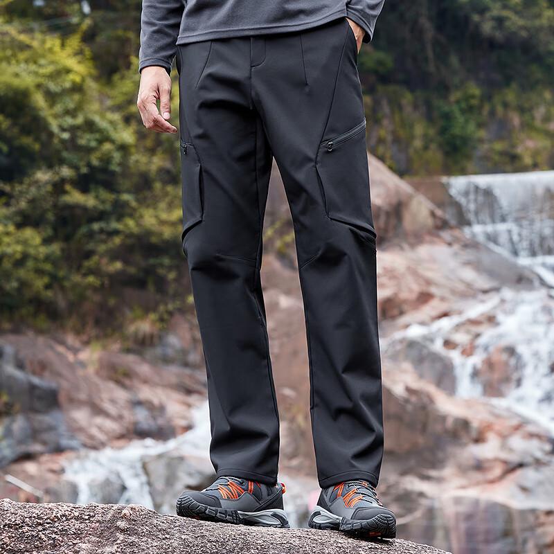 FAPAI Pánské fleecem podšité cargo kalhoty s rovnými nohavicemi