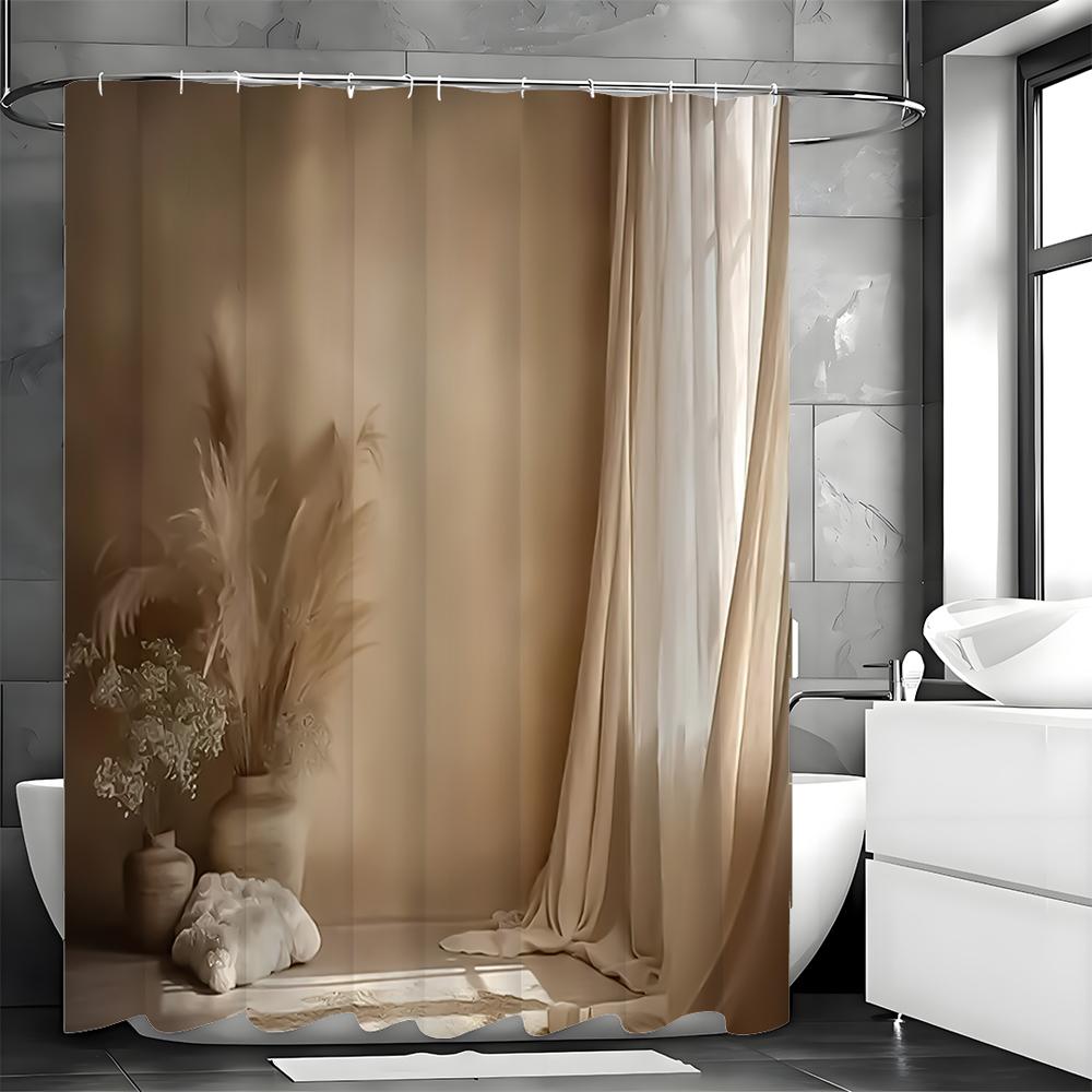 Aesthetic Shower Curtain, Bathroom Decorative Shower Curtain, Waterproof Shower Curtain with Hooks