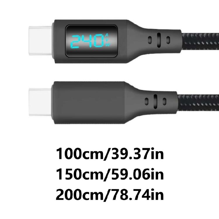 240W USB2.0 Type C to Type C Cable 480Mbps Charging & Data Cable LED Display PD3.1 48V5A for Phone Tablets Charging
